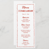 Red Whimsical Frame That's Amore Italian Wedding Menu (Voorkant / Achterkant)