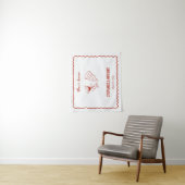 Red Whimsical Frame That's Amore Italian Wedding Wandkleed (In situ)
