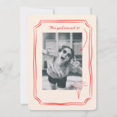 Red Whimsical Funky Quirky Tekening 30-jarig besta Kaart (Achterkant)