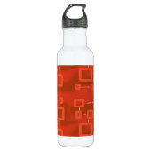 Red Whimsical Geometric Abstract  Waterfles (Voorkant)