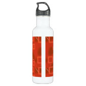 Red Whimsical Geometric Abstract  Waterfles (Achterkant)