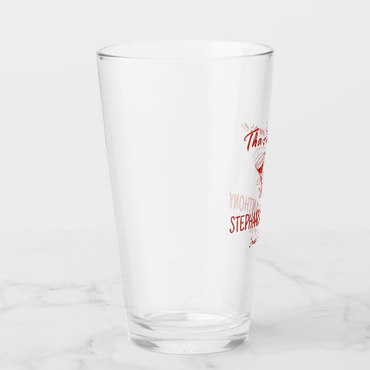 Red Whimsical Pizza That's Amore Italian Wedding Glas (Rechts)