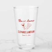 Red Whimsical Pizza That's Amore Italian Wedding Glas (Voorkant)