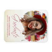 Red Whimsical Script Typography Afstuderen School Magneet (Horizontaal)