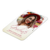 Red Whimsical Script Typography Afstuderen School Magneet (Linkerzijde)