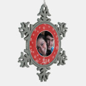 Red Whimsical Snowflakes Snowflake Ornament (Links)