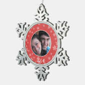 Red Whimsical Snowflakes Snowflake Ornament (Rechts)