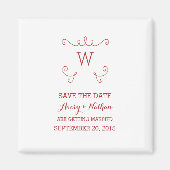 Red Whimsical sparen de Magnet Datum (Voorkant)