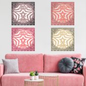 Red Whirl Pattern Poster Print - Intricate Art Muurkunst Sets (Woonkamer)