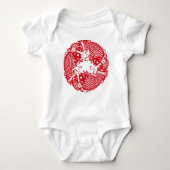 Red Whirling Koi Carp Fish Group Baby Bodysuit (Voorkant)