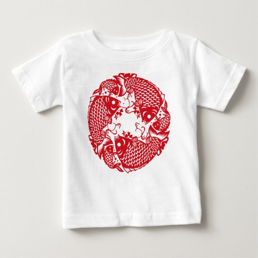 Red Whirling Koi Carp Fish Group Baby Tutu B (Voorkant)