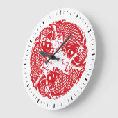 Red Whirling Koi Carp Fish Group Classic WC Grote Klok (Hoek)