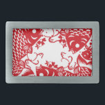 Red Whirling Koi Carp Fish Group Gesp<br><div class="desc">Een prachtige aziatische vormgeving van een walgelijke Koi-visgroep.</div>