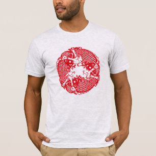 Red Whirling Koi Carp Fish Group Klassieke Mannen  T-shirt