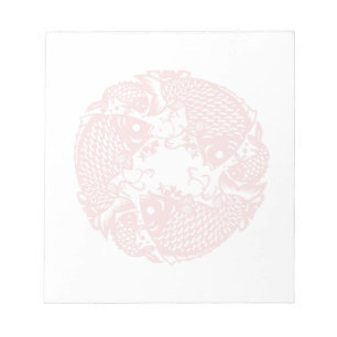 Red Whirling Koi Carp Fish Group Klassieke SqN Notitieblok