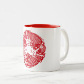 Red Whirling Koi Carp Fish Group TTCM Tweekleurige Koffiemok (Voorkant rechts)