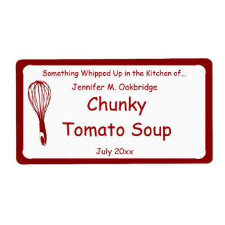 Red Whisk Specialized Homemade Food Etiket