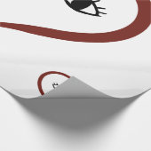 REd - White Abstract Art Heart Face Cadeaupapier (Hoek)