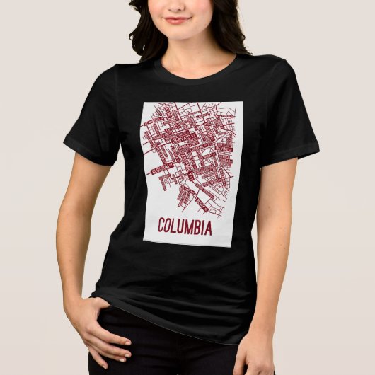 Red & White Abstract Graphic Tee Tri-Blend Shirt (Voorkant)