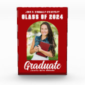 Red White Afstuderen moderne Arch Graduation Party Fotoblokken (Voorkant)