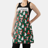 Red & White All-Over Christmas Gnome Pattern Schort (Insitu)