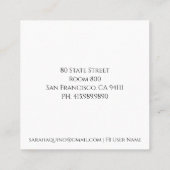 Red & White American Sign Language ASL Logo Vierkante Visitekaartje (Achterkant)