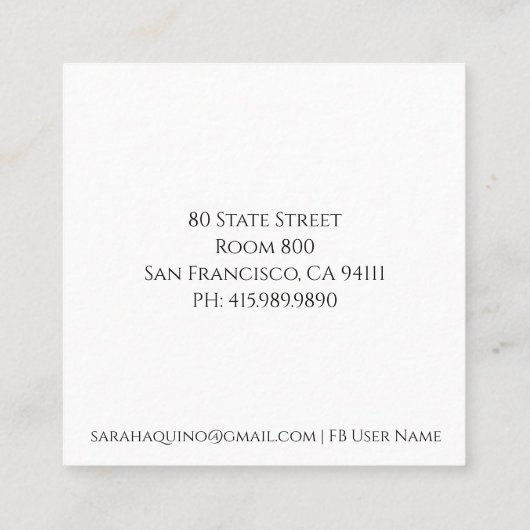 Red & White American Sign Language ASL Logo Vierkante Visitekaartje (Achterkant)