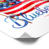 Red White & Blueberries Coquette Flag Bow Men Poster (Hoek)