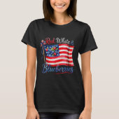 Red White &amp; Blueberries Coquette Flag Bow Men  T-shirt (Voorkant)