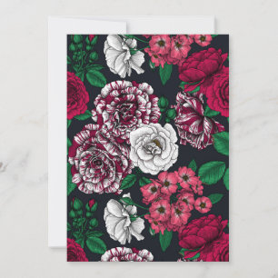 Red, white and bi-color roses with green leaves on