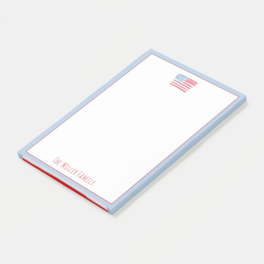 Red, White and Blue Family Notepad Post-it® Notes (Schuin)