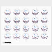 Red, White, And Blue Flag Thank You Round Sticker (Vel)