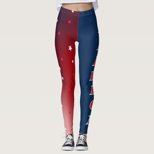 Red White and Blue Freedom Leggings (Voorkant)