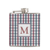 Red, White and Blue Plaid Monogram Heupfles (Voorkant)
