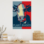 Red White and Blue Pop Art Inspired Cow Poster (Keuken)