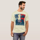 Red White and Blue Pop Art Inspired Cow Tshirt (Voorkant volledig)