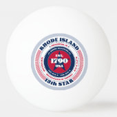 Red, White, and Blue Rhode Island Circle Pingpongbal (Achterkant)
