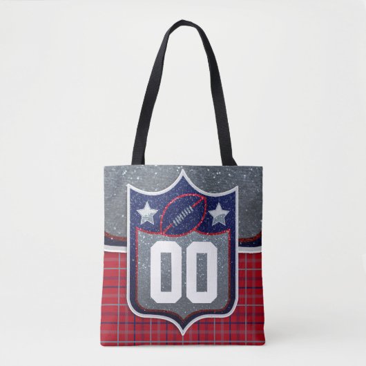 Red White and Blue School Football Jersey Tote Bag (Voorkant)