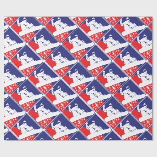 Red-White-and-Blue-Snow-Boa Cadeaupapier (Vlak)