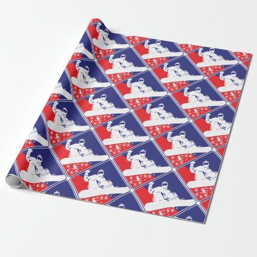Red-White-and-Blue-Snow-Boa Cadeaupapier (Uitgerold)