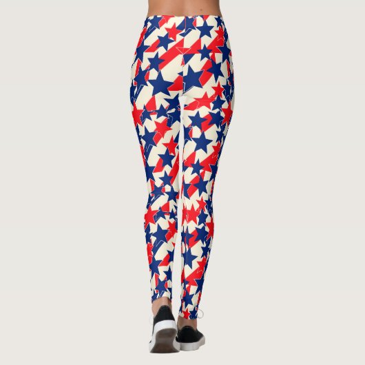 Red, White, and Blue Stars and Stripes Leggings (Achterkant)