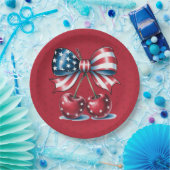 Red White And Blue Stars Paper Plate Papieren Bordje (Feest)