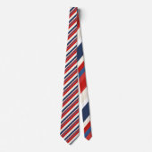 Red, White and Blue Striped Patriotic Necktie Stropdas (Voorkant)
