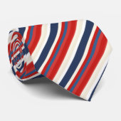 Red, White and Blue Striped Patriotic Necktie Stropdas (Opgerold)