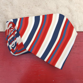 Red, White and Blue Striped Patriotic Necktie Stropdas