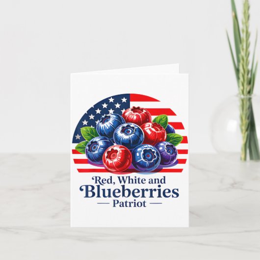 Red White And Blueberries Christian Patriotic Kaart (Voorkant)