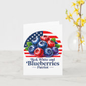 Red White And Blueberries Christian Patriotic Kaart (Gele Bloem)
