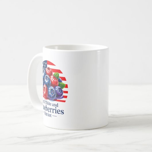 Red White And Blueberries Christian Patriotic  Koffiemok (Voorkant links)