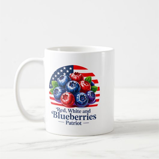 Red White And Blueberries Christian Patriotic Koffiemok (Links)
