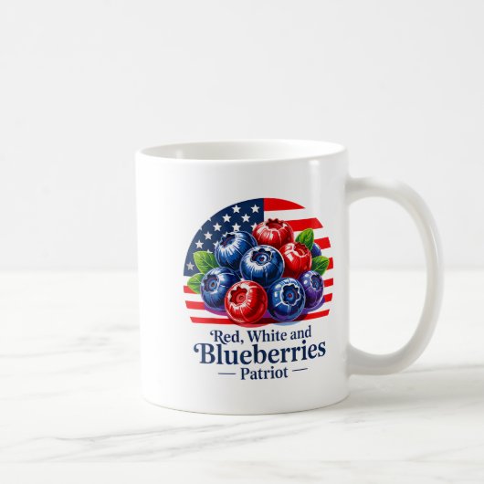 Red White And Blueberries Christian Patriotic  Koffiemok (Rechts)
